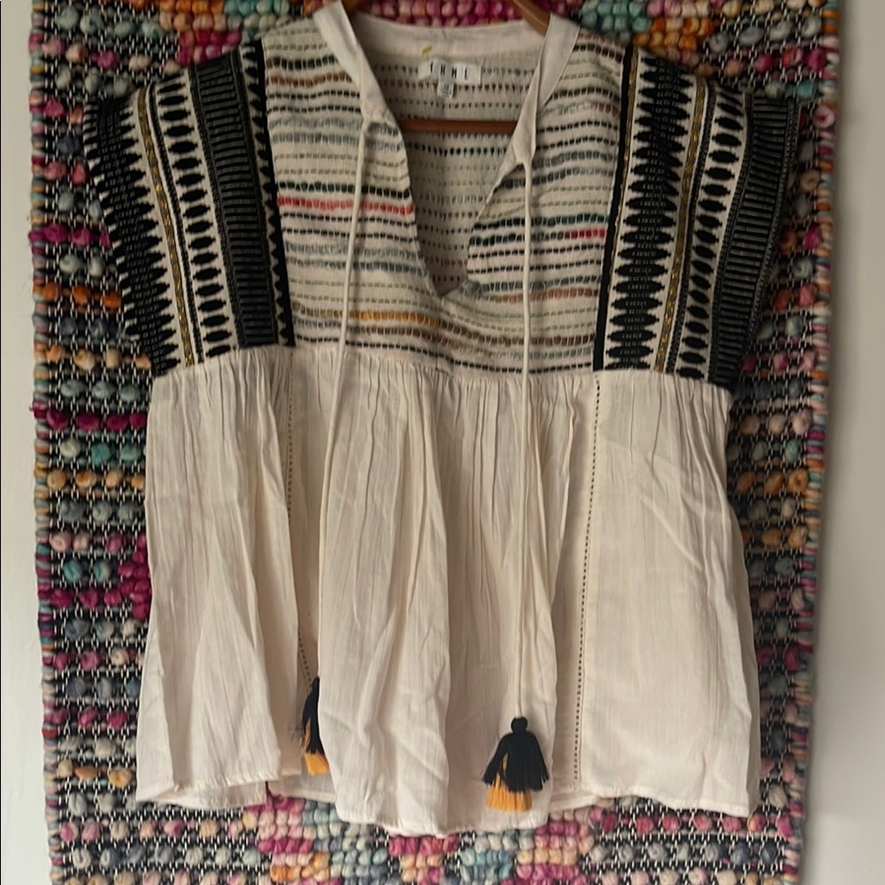 THML Black Cream Boho Blouse festival
